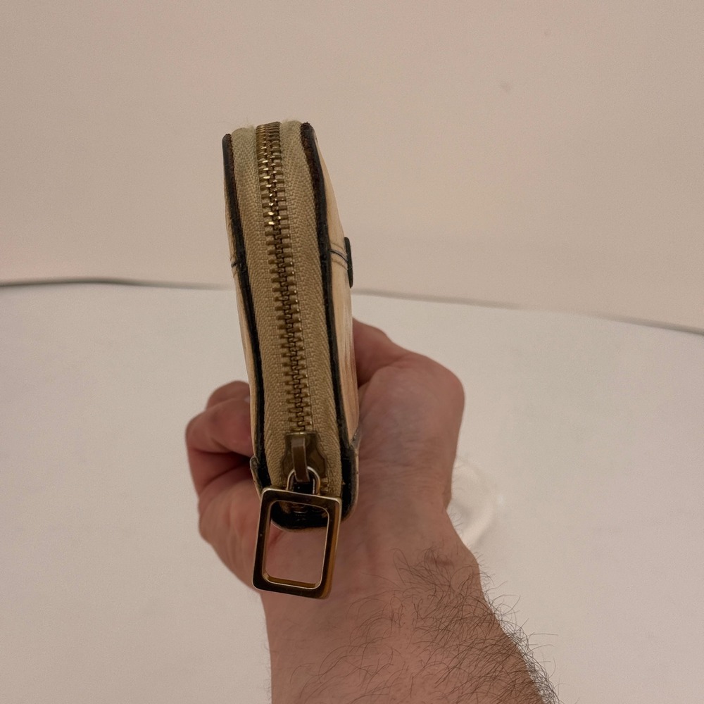 Chloe Tan Leather Zip Around Long Wallet Gold Hardware Vintage Patina Italy - Picture 7 of 15
